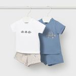 Mayoral  Комплект футболка и шорты 2шт. голубo-белый 1652/38