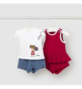 Mayoral 1643/76 Комплект Блузка и шорты 2шт. красн/бел