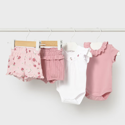 Mayoral  Комплект боди и шорты 2шт. бело-розовый 1640/48