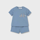 Mayoral Комплект футболка и шорты 2шт. голубo-белый 1652/38 Mayoral Комплект футболка и шорты 2шт. голубo-белый 1652/38