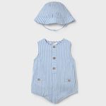 Mayoral  Комплект боди и панама, голубой в полоску 1614/18