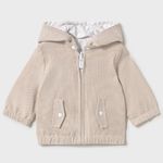 Mayoral  Куртка с капюшоном, белая /в полоску 1484/53