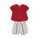 Mayoral 1219/58 Рубашка с коротким рукавом, шорты Красный/Белый/Полоска