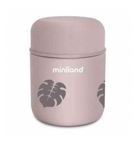 Miniland Детский термос для еды и жидкостей Terra Thermos, 280 мл, бежевый/листья