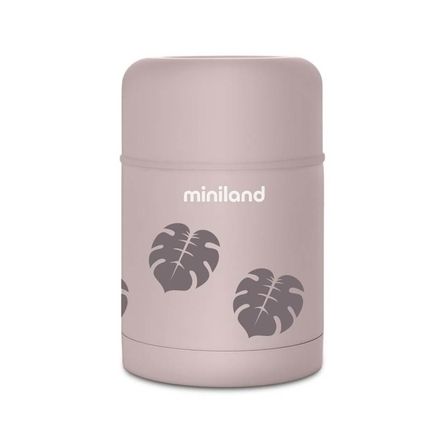 Miniland Детский термос для еды Terra Thermos, 600 мл, бежевый/листья