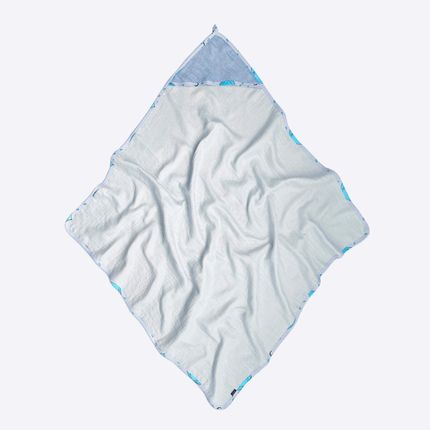 Комплект: Муслиновое полотенце с уголком и салфетка Mjolk Небесный