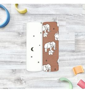 Сет из 2х пелёнок Mjolk Слоники оригами/Ночное небо (80см*80см)