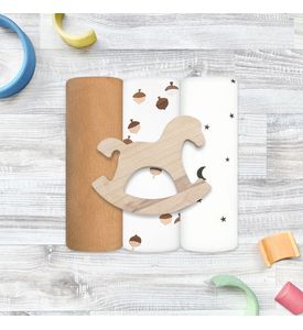 Сет из 3х пелёнок Mjolk Camel/Жёлуди/Ночное небо (80см*80см)