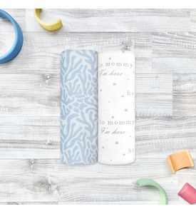 Сет из 2х пелёнок Mjolk Рифы/Hello Mommy (80см*80см)