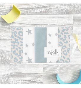 Набор платочков-слюнявчиков Mjolk Blue Leopard (20см*20см)