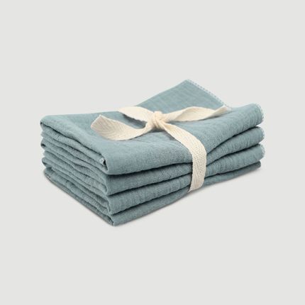 Сет из 4х муслиновых салфеток Mjolk Gray Blue (25*25см)
