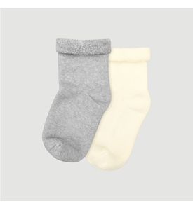 Носки детские махровые Mjolk Grey/Cream, сет из 2х штук Носки детские махровые Mjolk Grey/Cream, сет из 2х штук