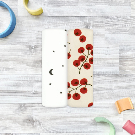 Сет из 2х пелёнок Mjolk Cherry Tomatoes/Ночное небо (80см*80см) Сет из 2х пелёнок Mjolk Cherry Tomatoes/Ночное небо (80см*80см)