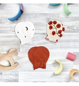 Mjolk Рукавички-антицарапки Cherry Tomatoes/Ночное небо/Paprika, сет из 3х пар Mjolk Рукавички-антицарапки Cherry Tomatoes/Ночное небо/Paprika, сет из 3х пар