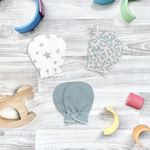 Mjolk Рукавички-антицарапки Blue Leopard/Звёзды/Baby Blue, сет из 3х пар