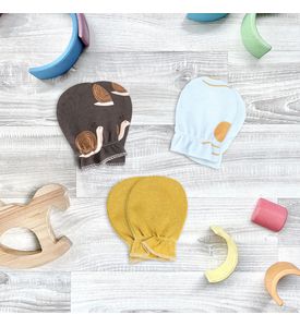 Mjolk Рукавички-антицарапки Новый день/Mustard/Улитки, сет из 3х пар Mjolk Рукавички-антицарапки Новый день/Mustard/Улитки, сет из 3х пар