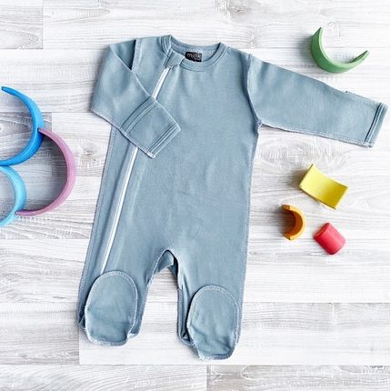 Комбинезон Mjolk Sleep and Play Baby Blue, швы наружу