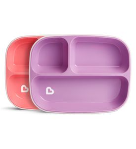 Munchkin Тарелки детские секционные Splash™ 2шт. с 6 мес., розовая фиолетовая 1244802 PP