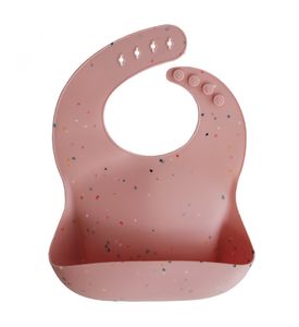 MUSHIE Cиликоновый нагрудник Powder Pink Confetti , Арт.2500249