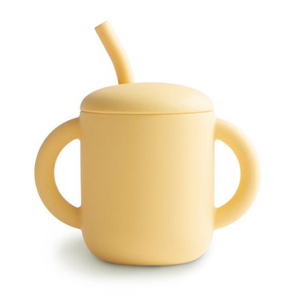 MUSHIE Чашка-поильник с трубочкой Pale Daffodil 03577