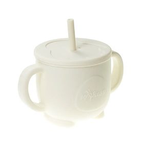 Muyoumi Силиконовая чашка-поильник с силиконовой трубочкой, Слоновая кость P0002/216 Muyoumi Силиконовая чашка-поильник с силиконовой трубочкой, Слоновая кость P0002/216