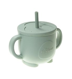 Miyoumi Силиконовая чашка-поильник с силиконовой трубочкой, Шалфей P0002/250 Miyoumi Силиконовая чашка-поильник с силиконовой трубочкой, Шалфей P0002/250