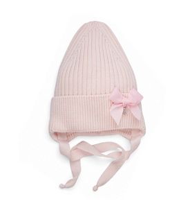 НаследникЪ Выжанова Шапка демис. д/д на завязках с бантиком (цв. светло-розовый)