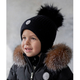 НаследникЪ Выжанова НВ1031-ЧР Шапка зимняя с меховым помпоном на завязках, цв. черный  НВ1031-ЧР