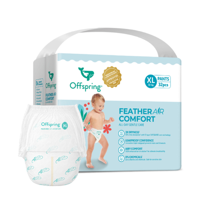 Offspring Комфорт трусики-подгузники ультратонкие, XL 12-20 кг. 32 шт. расцветка Воздушная коллекция Offspring Комфорт трусики-подгузники ультратонкие, XL 12-20 кг. 32 шт. расцветка Воздушная коллекция