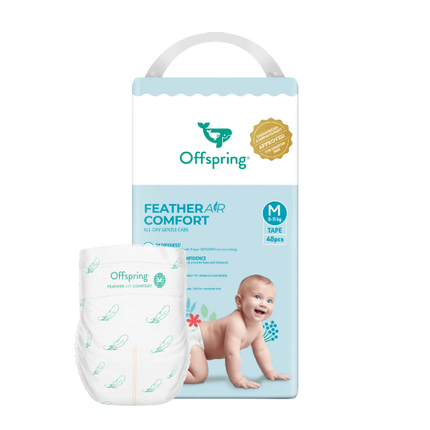 Offspring Комфорт подгузники ультратонкие M 6-10 кг 48 шт. расцветка Воздушная коллекция