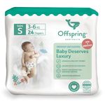 Offspring подгузники, S 3-6 кг. 24 шт. расцветка Листочки