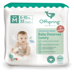 Offspring подгузники, M 6-10 кг 22 шт расцветка Листочки