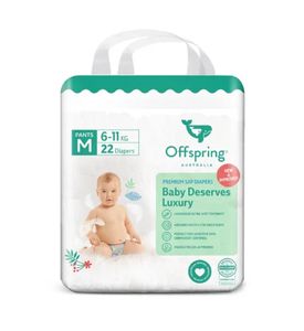 Offspring трусики-подгузники, M 6-11 кг  22 шт  расцветка Тропики