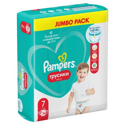 Pampers Pants Трусики Mega Pack 7 (17+кг) ,34 шт