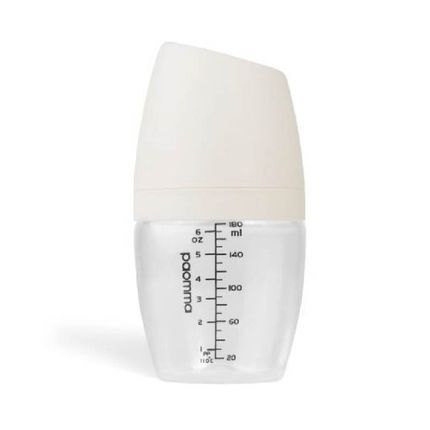 Paomma Пластиковая бутылочка, 180 мл, Buttercream. в комплекте соска S (0-3м) медленный поток PB112