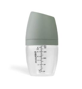 Paomma Пластиковая бутылочка, 180 мл, Sage. в комплекте соска S (0-3м) медленный поток PB107