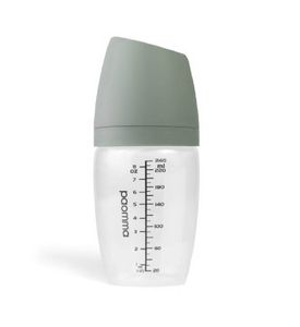 Paomma Пластиковая бутылочка, 240 мл, Sage. в комплекте соска M (3-6 м) средний поток PB207