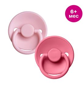 Paomma Пустышка латекс вишня М 6м+, Baby pink/Berry 2шт