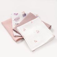 Perina Комплект муслиновых платочков-салфеток Розовый микс (4 шт)