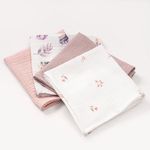 Perina Комплект муслиновых платочков-салфеток Розовый микс (4 шт)