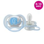 Philips Avent  SCF086/78 Пустышка силиконовая Ultra Air декор Слоник, 6-18 мес.(уп. 1 шт.), для мальчика