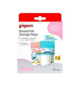 PIGEON Пакеты для заморозки и хранения грудного молока 120 мл, 25 шт, Holiday