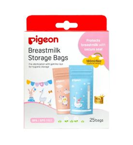 PIGEON Пакеты для заморозки и хранения грудного молока 180 мл, 25 шт, Animal