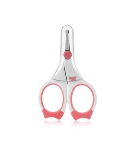 ROXY-KIDS Маникюрные ножницы для новорожденных с прорезиненными ручками, цвет коралловый