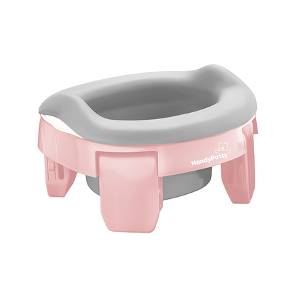 ROXY-KIDS Горшок дорожный HandyPotty 3 в 1 розовый зефир и вкладка светло-серая