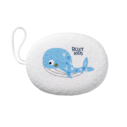 Roxy Kids Мягкая губка для купания с хлопковым покрытием «КИТ» Roxy Kids Мягкая губка для купания с хлопковым покрытием «КИТ»