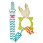 ROXY-KIDS Универсальный прорезыватель BUNNY с держателем. Цвет зелёный RBT-001GNSC