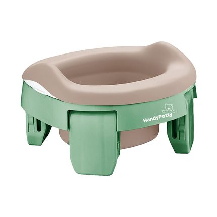 Roxy-Kids Горшок дорожный HandyPotty 3 в 1 оливковый и вкладка бежевая