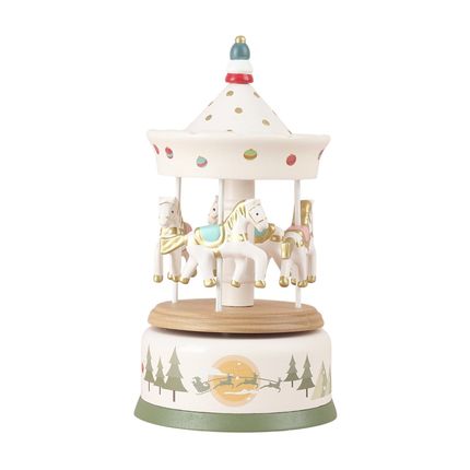 Roxy-Kids Музыкальная карусель с лошадками заводная, бук, New Year. RCAR-002 Roxy-Kids Музыкальная карусель с лошадками заводная, бук, New Year. RCAR-002