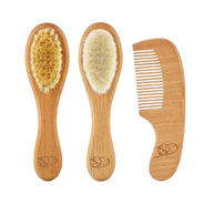 Roxy-Kids Набор 3 в 1, расческа-щеточка деревянная с мягкой щетиной 2шт и гребень RBH-004-3W